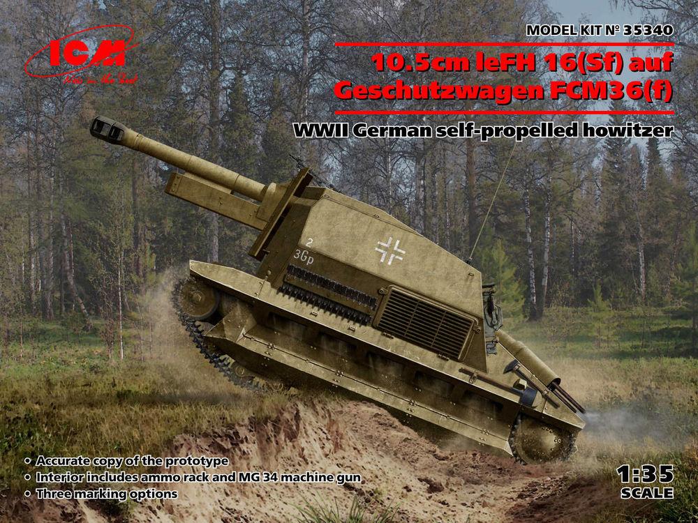 Bandai Model Gundam Rg - 10.5cm leFH 16(Sf)auf Geschutzwagen FCM36(f), WWII